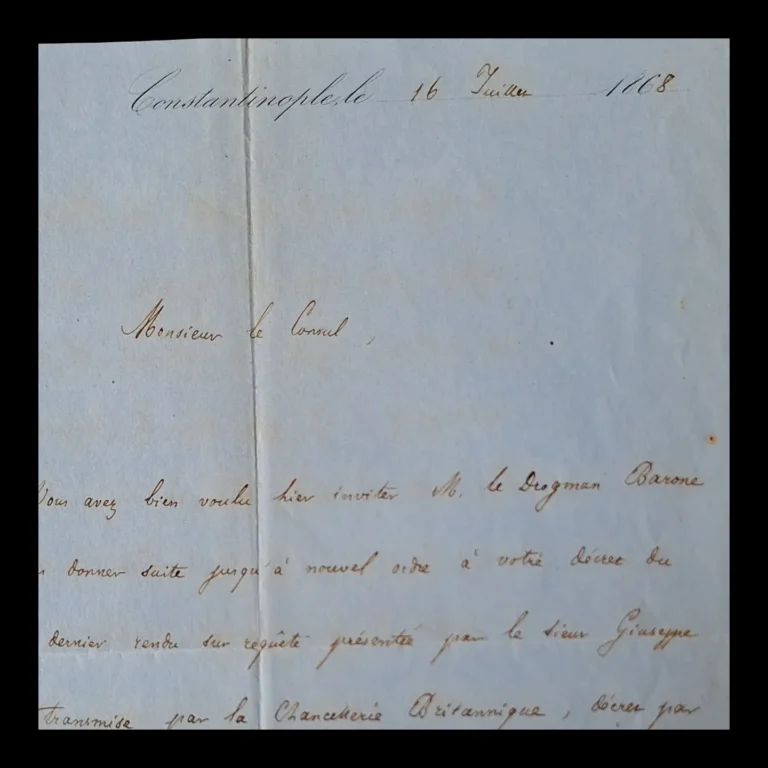 Close-up of the document's date line and salutation
