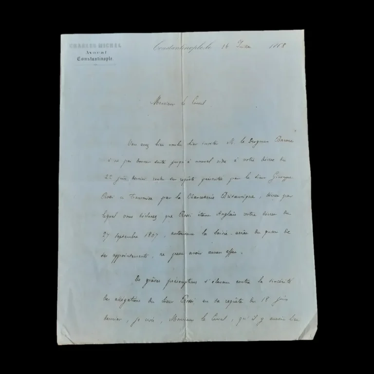 First page of the French letter on Charles Michel letterhead